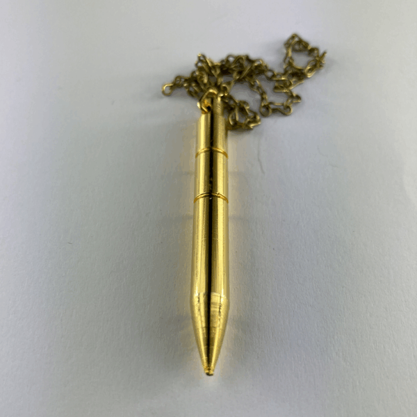 PENDOLO OTTONE LUCIDO STRETTO A MATITA 5,5 CM