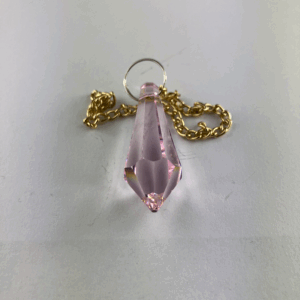 PENDOLO GOCCIA CRISTALLO ROSA 4 CM