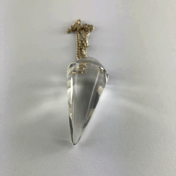 PENDOLO PIETRA QUARZO IALINO LISCIO 4 CM