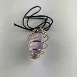 PENDOLO PIETRA QUARZO IN SPIRALE METALLO 3,5 CM