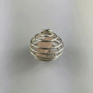 SPIRALE METALLO CON QUARZO ROSA
