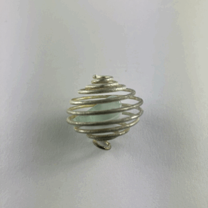 SPIRALE METALLO CON ACQUAMARINA