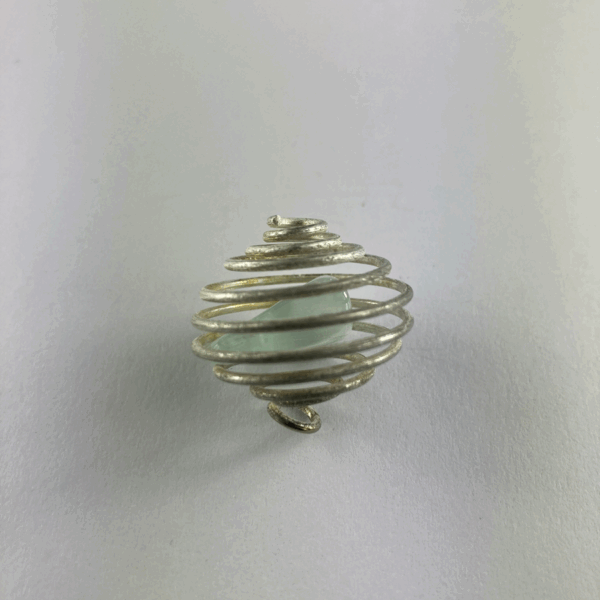 SPIRALE METALLO CON ACQUAMARINA